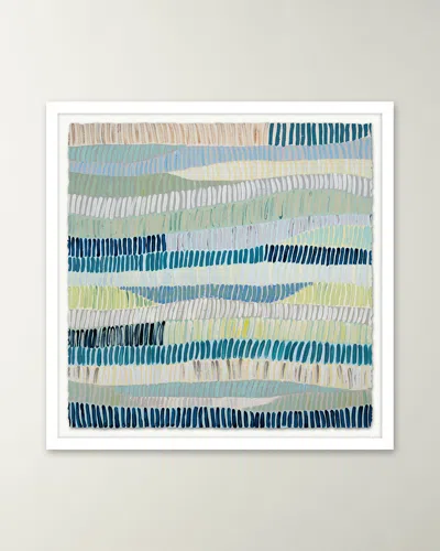 Rfa Fine Art Blue Fence 1 Framed Giclee By H. Scott In Multi