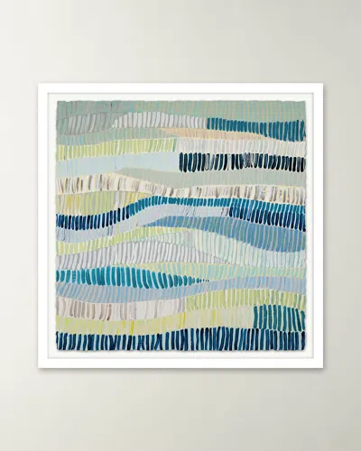 Rfa Fine Art Blue Fence 2 Framed Giclee On Paper By H. Scott In Multi