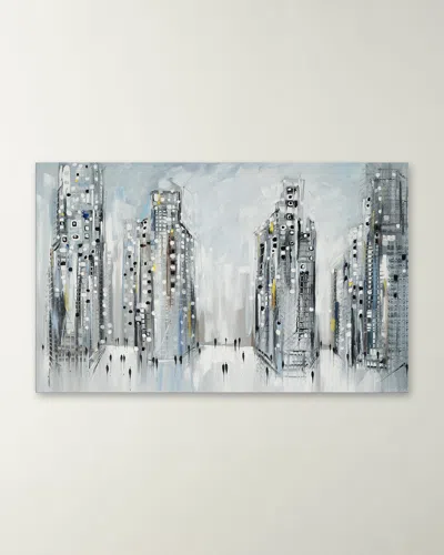 Rfa Fine Art City Street Scene, 2024 Hand-embellished Giclee By Ekaterina Ermilkina In Multi