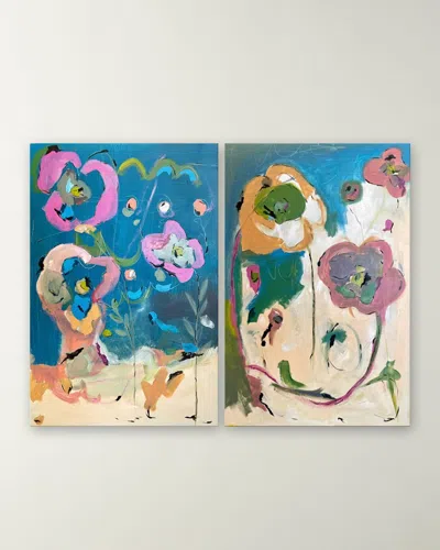 Rfa Fine Art Floral Hand-embellished Giclees By Kate Baldock, Set Of 2
