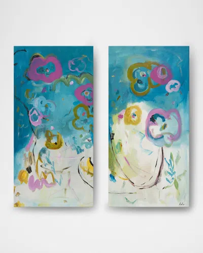 Rfa Fine Art Floral Hand-embellished Giclees By Kate Baldock, Set Of 2