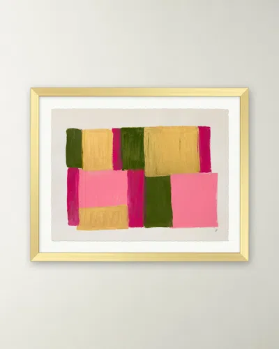 Rfa Fine Art Golden Peony 1 Framed Acrylic Painting By Deborah Fine