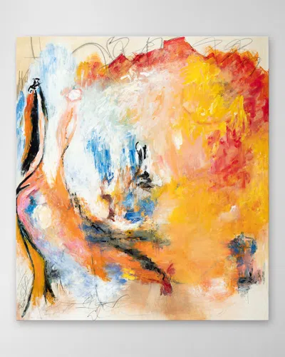 Rfa Fine Art Orange Abstract Hand-embellished Giclee By Lara Brooke