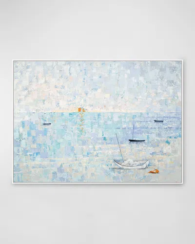 Rfa Fine Art Pastel Harbor Hand-embellished Giclee By Lisa Cuscuna In Multi