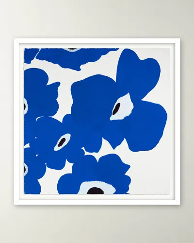 Rfa Fine Art Poppy Dreams Blue Hand-embellished Giclee By H. Scott