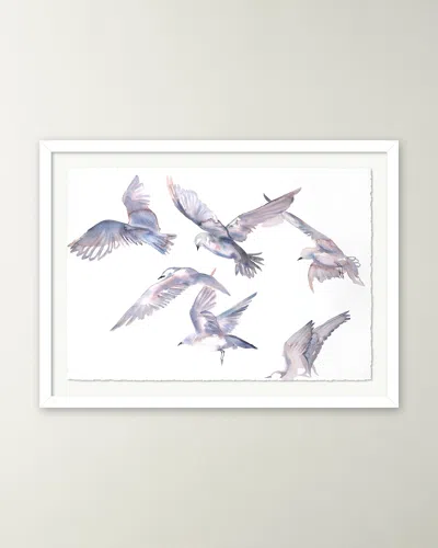 Rfa Fine Art Seagulls In Flight Framed Giclee Print By Elizabeth Becker In Multi