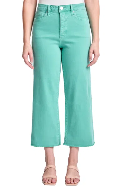 Rfm Chloe High Rise Cropped Wide Leg Jeans In Green
