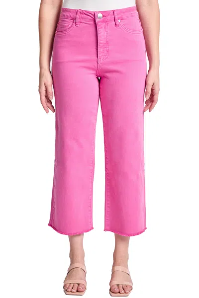 Rfm Chloe High Rise Cropped Wide Leg Jeans In Pink