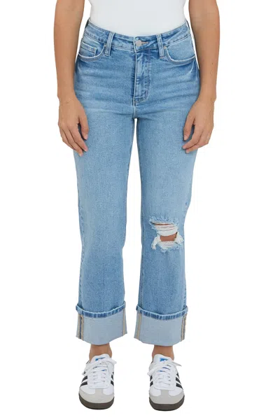 Rfm Dylan Cuffed Straight Leg Jeans In Blue