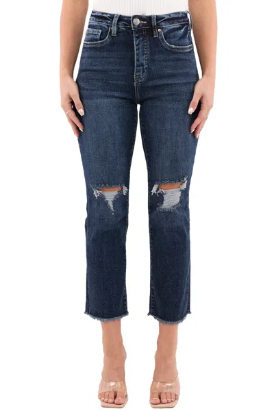 Rfm Dylan High Rise Cropped Straight Leg Jeans In Blue