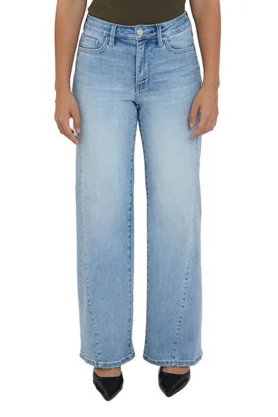 Rfm Hailey High Rise Contour Wide Leg Jeans In Blue