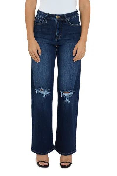 Rfm Hailey High Rise Wide Leg Jeans In Blue