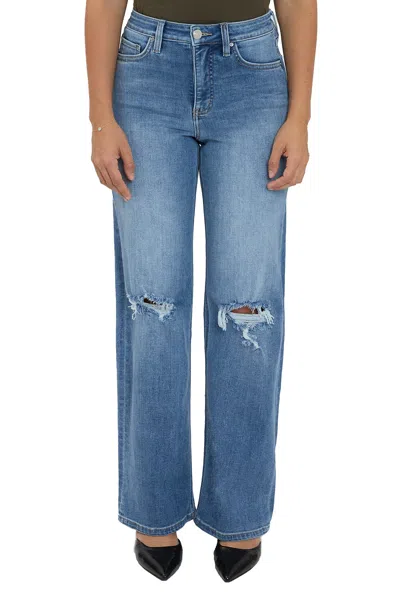 Rfm Hailey High Rise Wide Leg Jeans In Blue