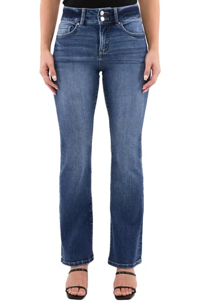Rfm Mia High Rise 2-button Bootcut Jeans In Blue
