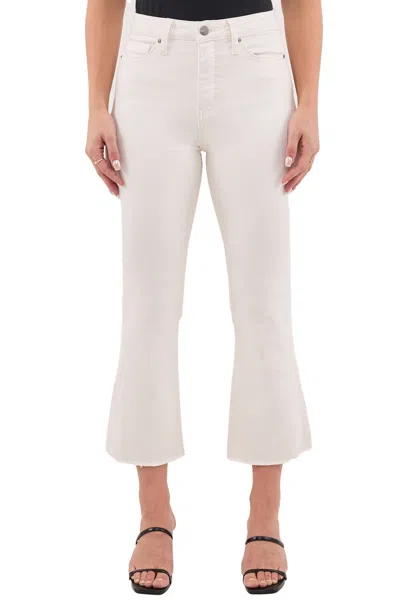 Rfm Mia High Rise Bootcut Cropped Frayed Jeans In White
