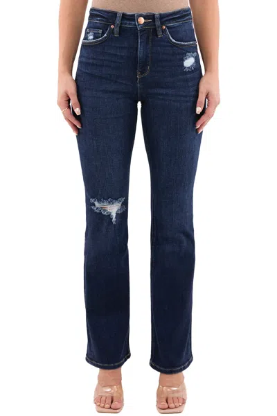 Rfm Mia High Rise Bootcut Distressed Jeans In Blue