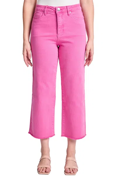Rfm Plus Chloe High Rise Cropped Wide Leg Jeans In Pink