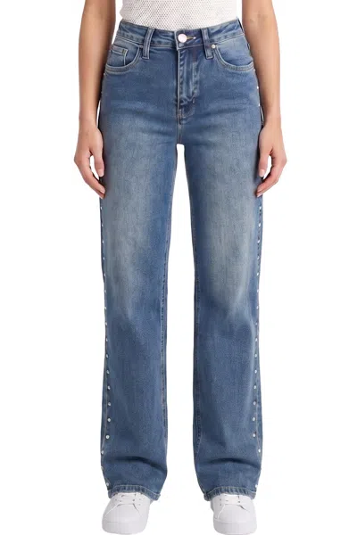 Rfm Plus Chloe High Rise Wide Leg Jeans With Studs