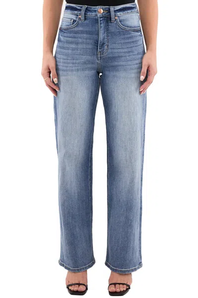 Rfm Plus Hailey High Rise Slim Wide Leg Jeans In Blue