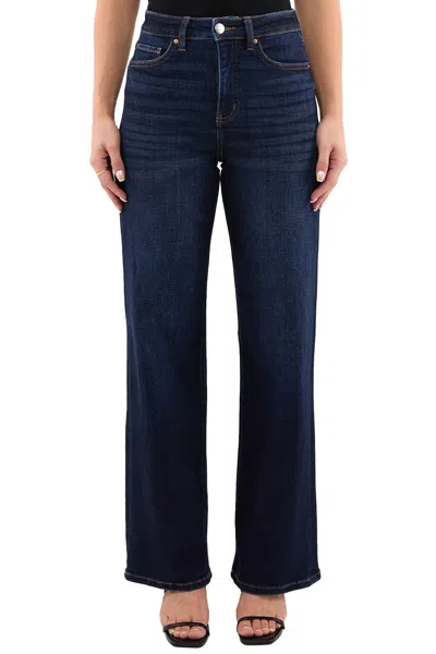 Rfm Plus Hailey High Rise Slim Wide Leg Jeans In Blue