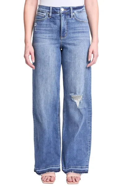 Rfm Plus Hailey High Rise Wide Leg Jeans In Blue