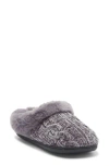 R.g. Barry Chenille Witj Faux Fur Collar Clog Slipper In Gray