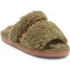 R.g. Barry One Banded Faux Fur Slipper In Green