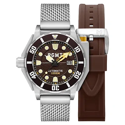 Pre-owned Rgmt Torpedo Automatic Diver Stainless Steel 51mm Wristwatch Rg-8027-88