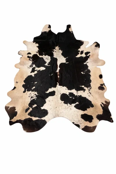 Rhacam Eco Hides Audrey Black And White Cowhide Rug 7'10" × 6'0" In Pink