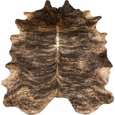 Rhacam Eco Hides Brindle Cowhide Rug 7'6" × 6'3" In Brown