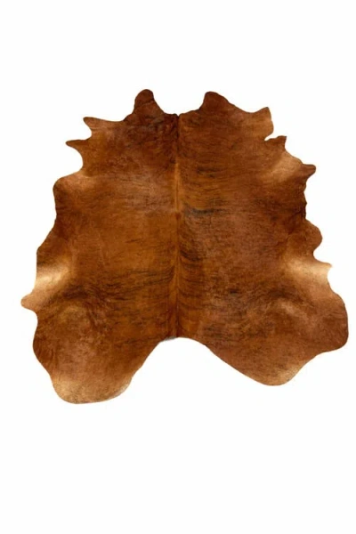 Rhacam Eco Hides Brindle Cowhide Rug 7'7" × 6'1" In Brown