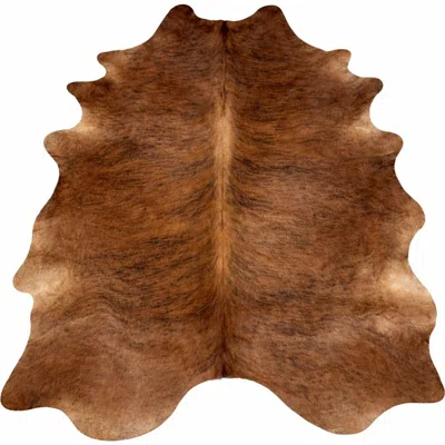 Rhacam Eco Hides Brindle Cowhide Rug 8'0" × 6'7" In Brown