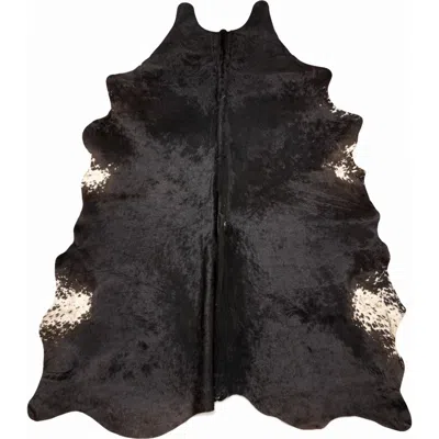 Rhacam Eco Hides Heritage Tricolor Cowhide Rug 8'5" X 7'0" In Black