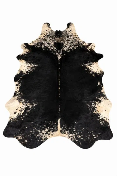 Rhacam Eco Hides Lazlo Black Speckled Cowhide Rug  7'11" × 6'6"