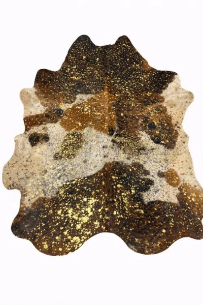 Rhacam Eco Hides Rh Rugs Luma Metallic Gold Cowhide Rug 8'3" × 6'11"