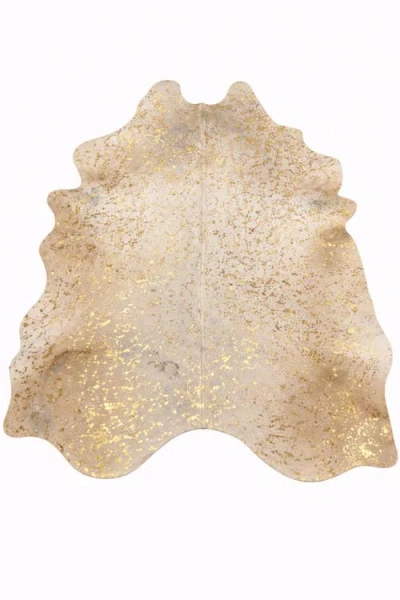 Rhacam Eco Hides Rh Rugs Luma Metallic Gold Cowhide Rug 9'0" × 6'7"