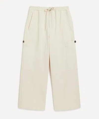 R�he Mens Wide Leg Drawcord Cargo Trousers