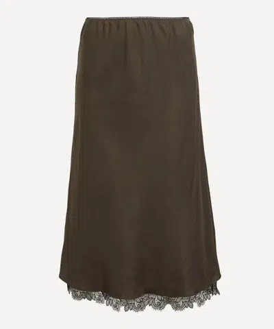 R�he Women's Lace-trimmed Silk Skirt
