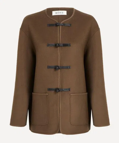 R�he Women's Mandarin Double-faced Wool Jacket In Brown