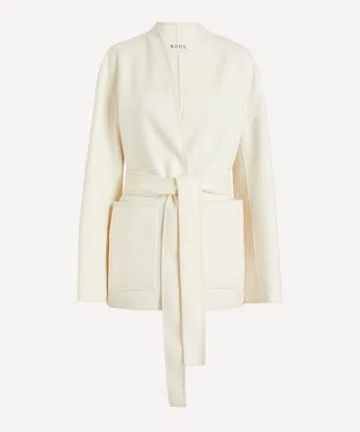 R�he Women's Off-white Belted Kimono Jacket