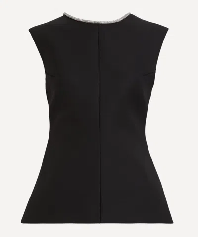 R�he Women's Open Back Applique Top In Black