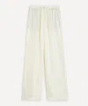 R�he Women's Relaxed Silk Drawstring Trousers In White