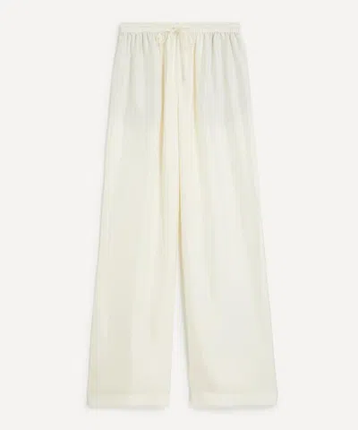 R�he Women's Relaxed Silk Drawstring Trousers In White