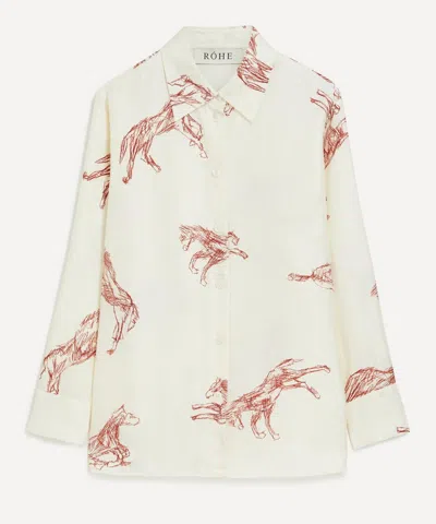 R�he Women's Silk Ballpoint Horse Shirt