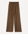 R�he Women's Silk Wide-leg Trousers In Brown