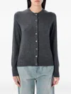 Rhea Button-down Cardigan With Fine Knit Texture In Gray
