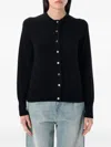 Rhea Button-down Cardigan With Round Neckline And Texture In Black