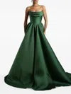 Rhea Costa Alaya Mikado Strapless Maxi Dress In Green