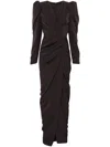 Rhea Costa Belted Gown In Black