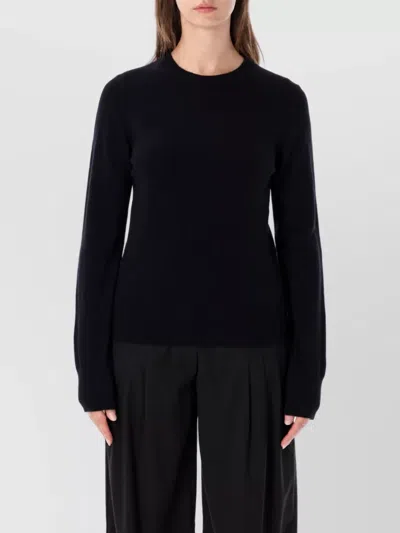 Rhea Costa Knitwear Crew Neck Long Sleeve Top In Blue